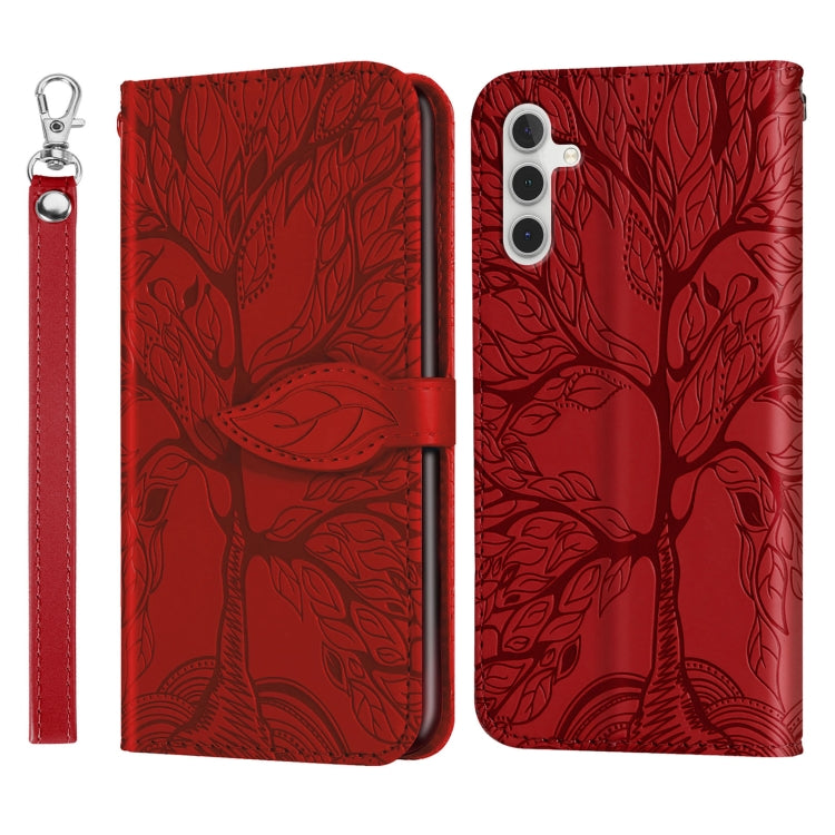 Custodia in pelle con motivo albero della vita per Galaxy A34 5G
