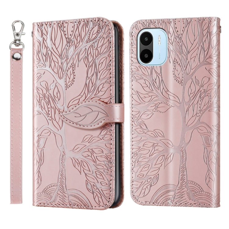 Custodia in pelle con motivo albero della vita per Galaxy A34 5G