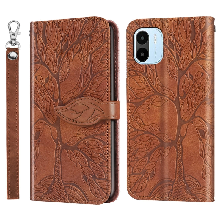 Custodia in pelle con motivo albero della vita per Galaxy A34 5G