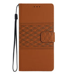 Custodia portafoglio in pelle goffrata con cordino per iPhone XS