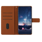 Custodia portafoglio in pelle goffrata con cordino per iPhone XS