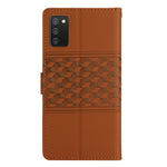 Custodia in pelle goffrata con cordino per Samsung Galaxy A02s