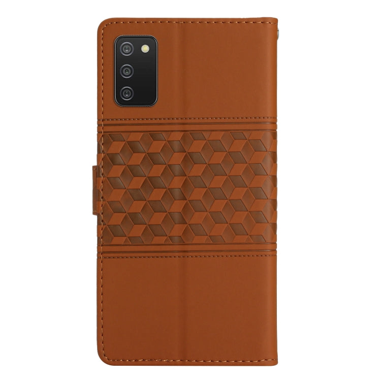 Custodia in pelle goffrata con cordino per Samsung Galaxy A02s