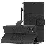 Custodia in pelle goffrata con cordino per Samsung Galaxy A02s