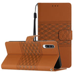 Custodia in pelle effetto goffrato con cordino per Samsung Galaxy