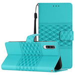 Custodia in pelle effetto goffrato con cordino per Samsung Galaxy