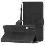 Custodia in pelle effetto goffrato con cordino per Samsung Galaxy