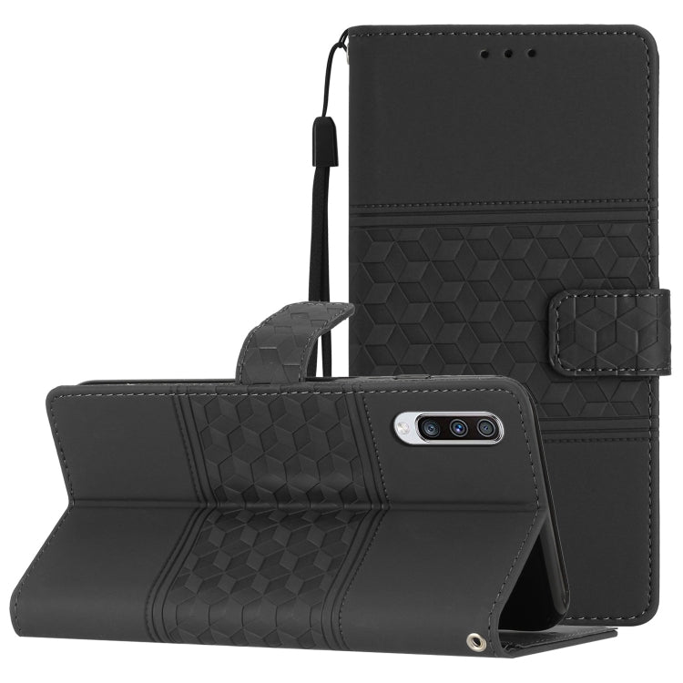 Custodia in pelle effetto goffrato con cordino per Samsung Galaxy