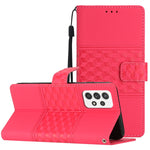 Custodia in pelle effetto goffrato con cordino per Samsung Galaxy