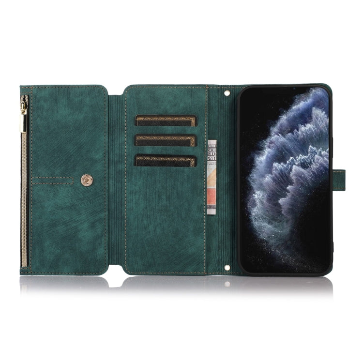 Custodia portafoglio in pelle con cerniera per iPhone XS e 11 Pro