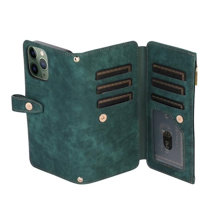 Custodia portafoglio in pelle con cerniera per iPhone XS e 11 Pro
