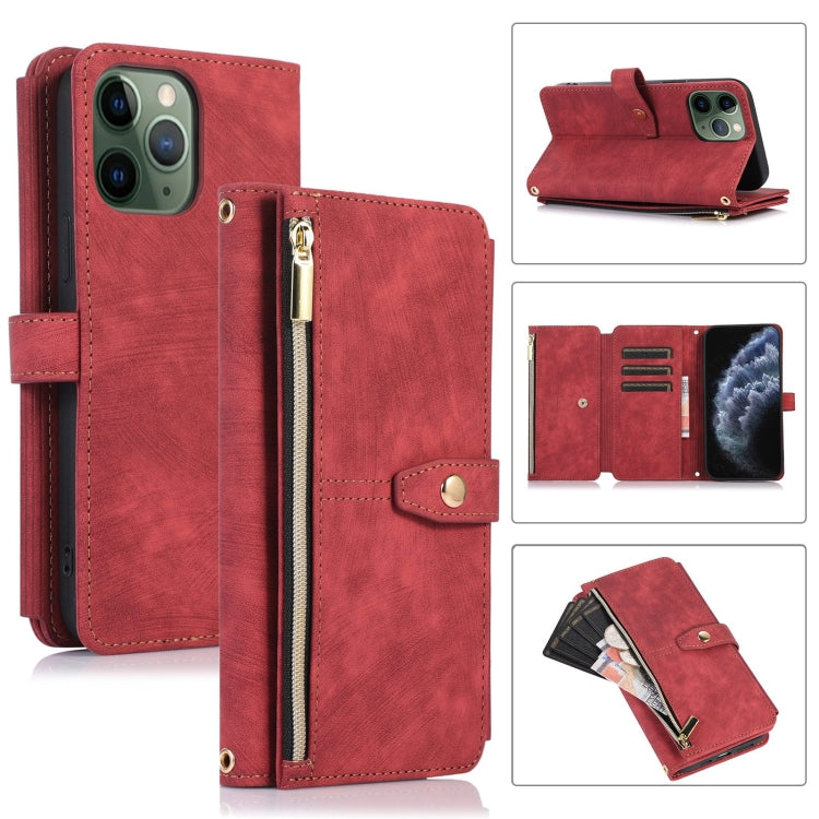 Custodia portafoglio in pelle con cerniera per iPhone XS e 11 Pro