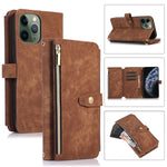 Custodia portafoglio in pelle con cerniera per iPhone XS e 11 Pro