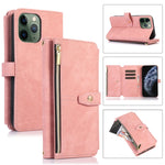 Custodia portafoglio in pelle con cerniera per iPhone XS e 11 Pro