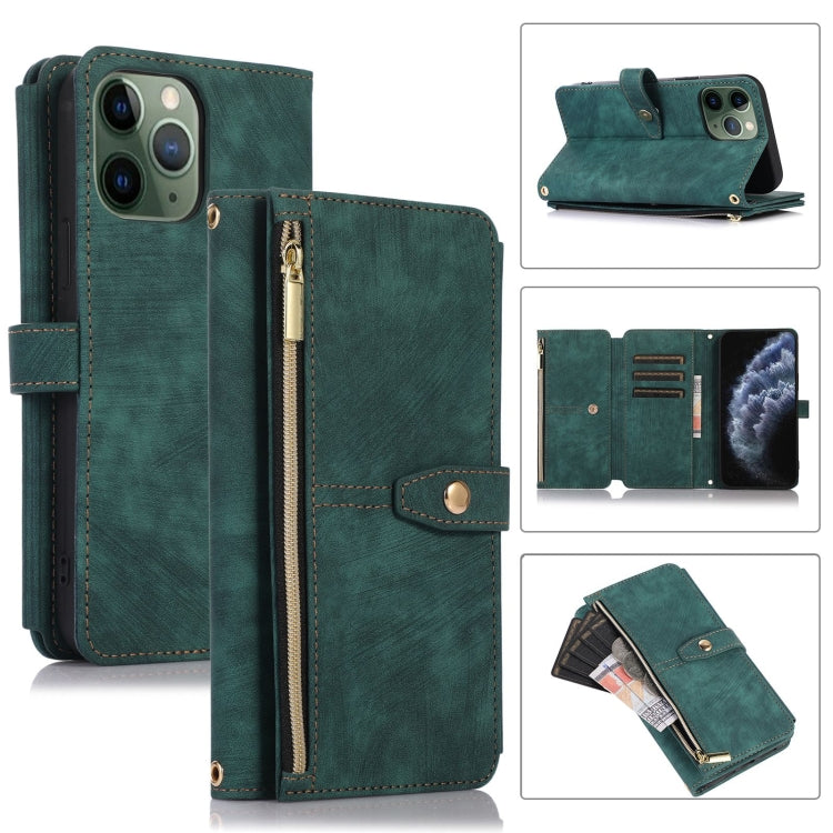 Custodia portafoglio in pelle con cerniera per iPhone XS e 11 Pro