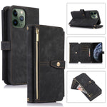 Custodia portafoglio in pelle con cerniera per iPhone XS e 11 Pro