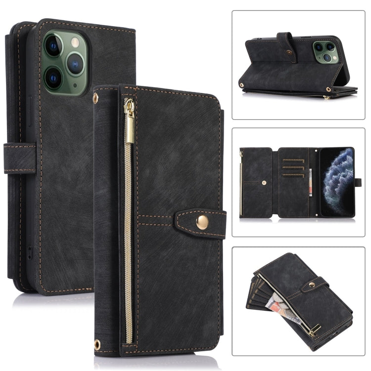 Custodia portafoglio in pelle con cerniera per iPhone XS e 11 Pro