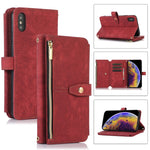Custodia portafoglio in pelle con cerniera per iPhone XS e 11 Pro