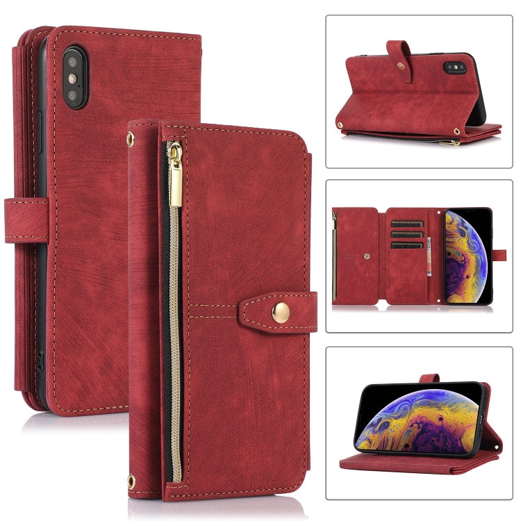 Custodia portafoglio in pelle con cerniera per iPhone XS e 11 Pro