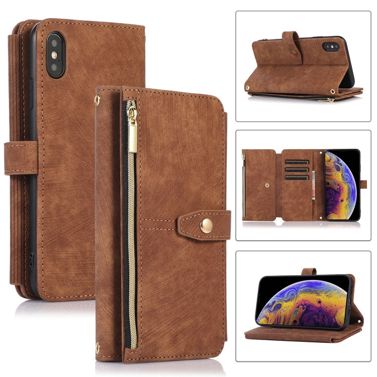 Custodia portafoglio in pelle con cerniera per iPhone XS e 11 Pro