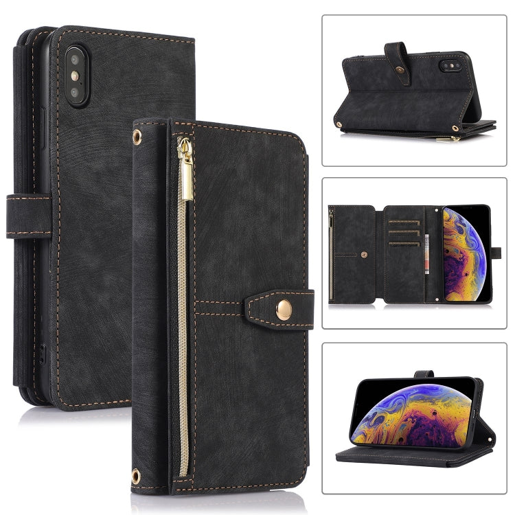 Custodia portafoglio in pelle con cerniera per iPhone XS e 11 Pro