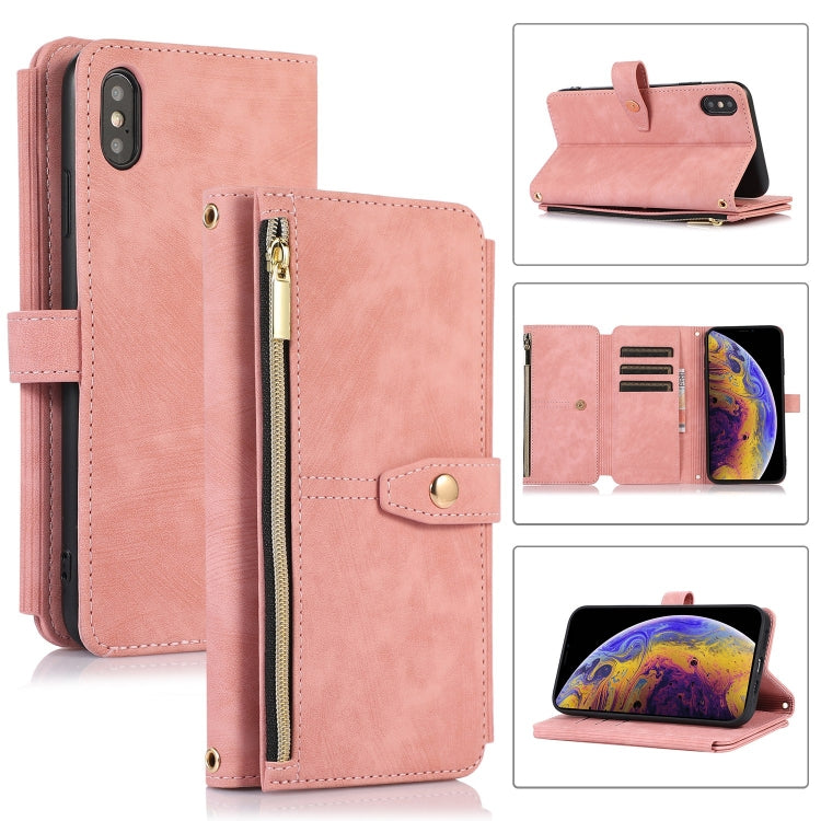 Custodia portafoglio in pelle con cerniera per iPhone XS e 11 Pro