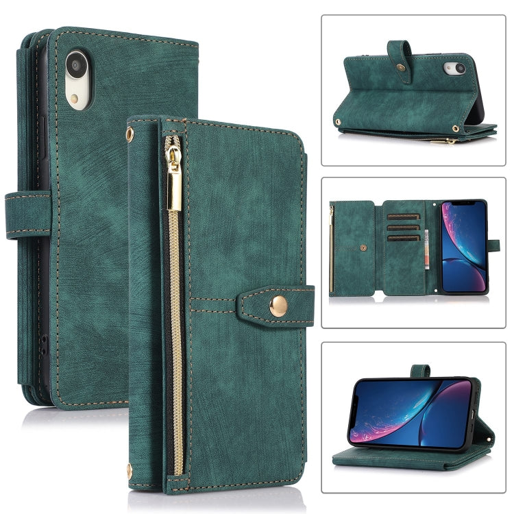 Custodia portafoglio in pelle con cerniera per iPhone XS e 11 Pro