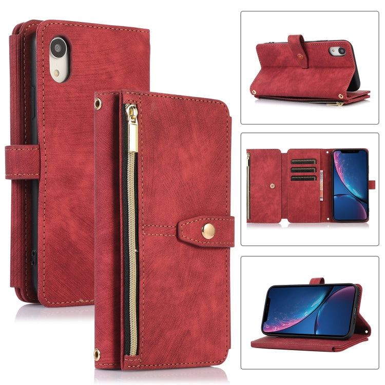 Custodia portafoglio in pelle con cerniera per iPhone XS e 11 Pro