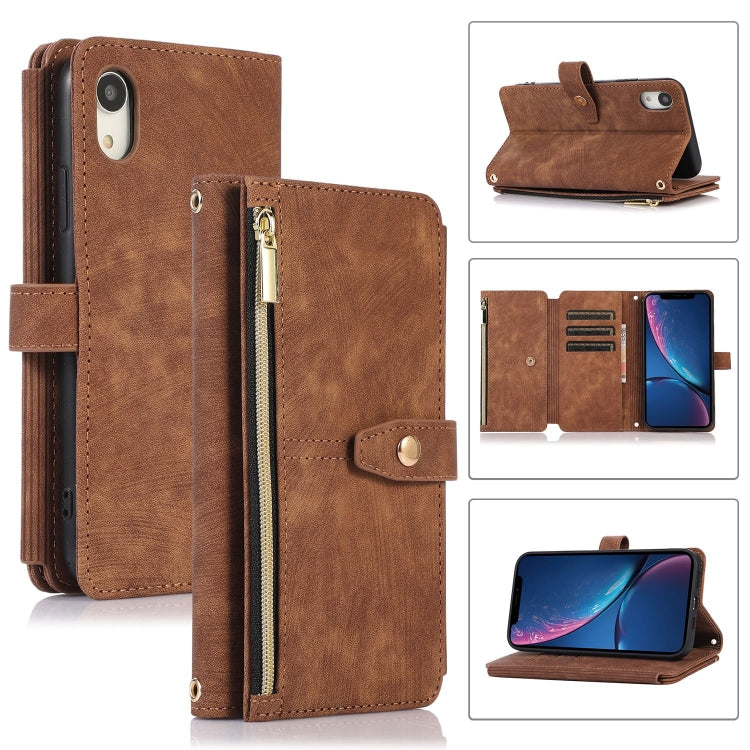 Custodia portafoglio in pelle con cerniera per iPhone XS e 11 Pro