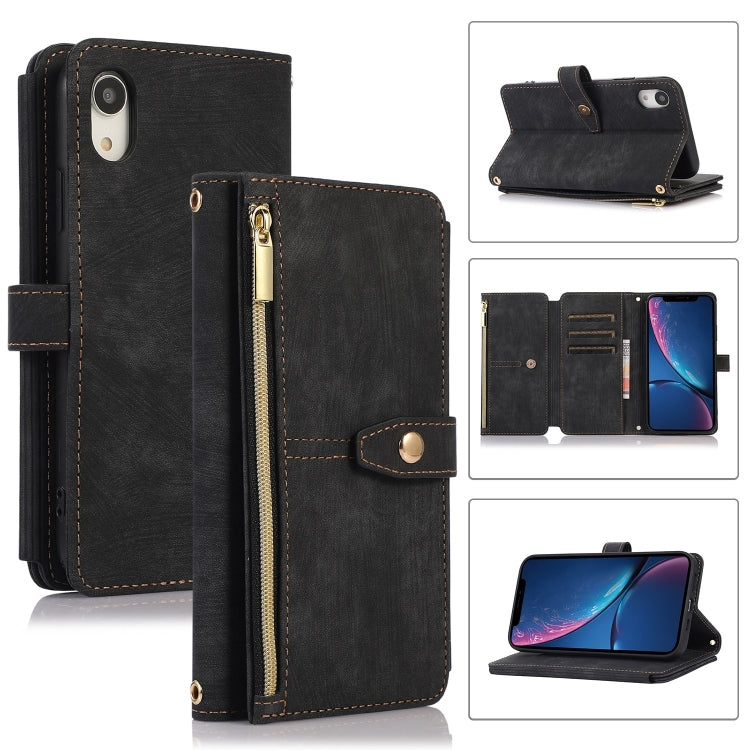 Custodia portafoglio in pelle con cerniera per iPhone XS e 11 Pro