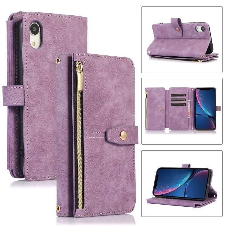 Custodia portafoglio in pelle con cerniera per iPhone XS e 11 Pro