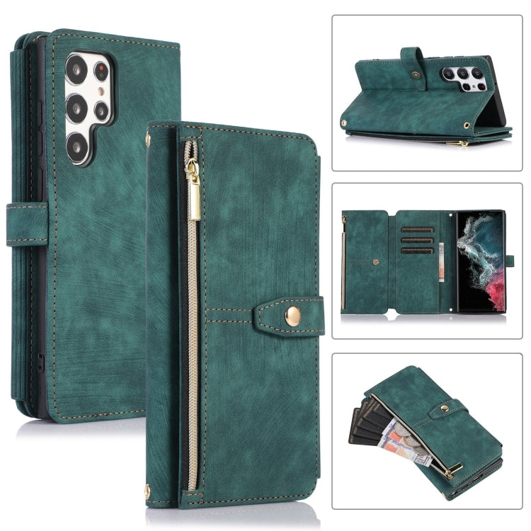 Custodia portafoglio in pelle per Samsung Galaxy S22 Ultra