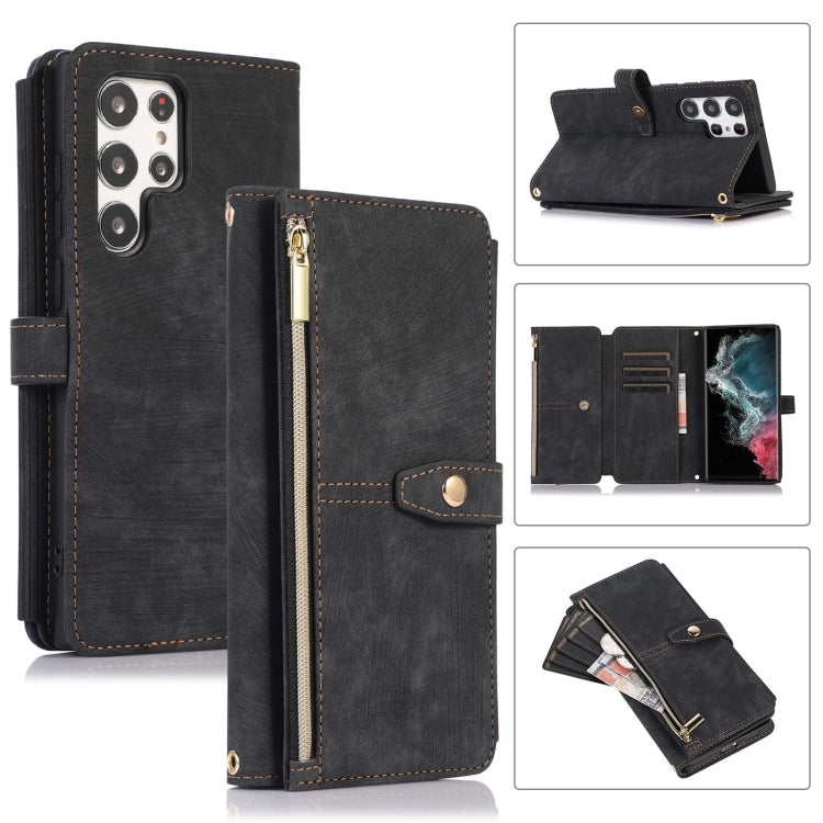Custodia portafoglio in pelle per Samsung Galaxy S22 Ultra