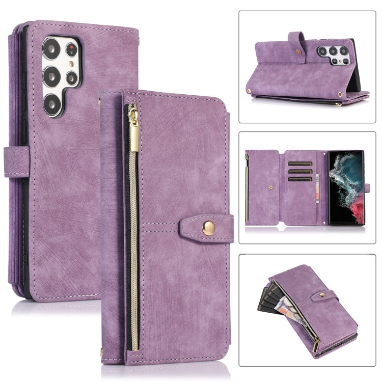 Custodia portafoglio in pelle per Samsung Galaxy S22 Ultra