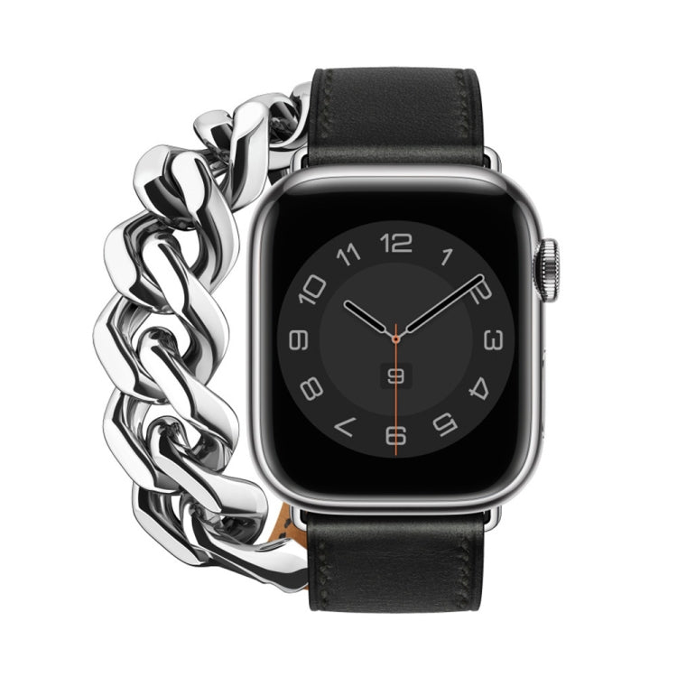 Cinturino in pelle e acciaio per Apple Watch Ultra 49mm e Series