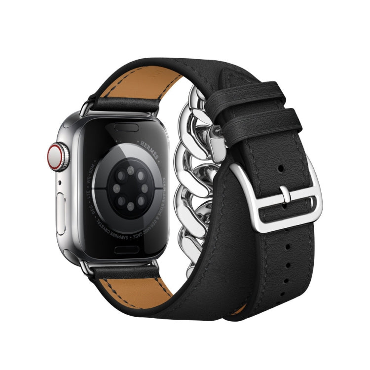 Cinturino in pelle e acciaio per Apple Watch Ultra 49mm e Series
