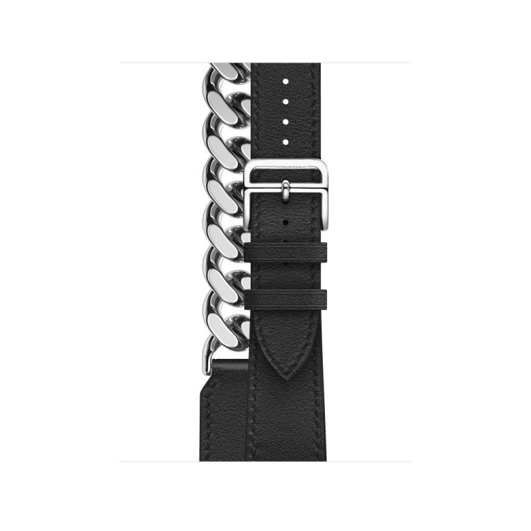 Cinturino in pelle e acciaio per Apple Watch Ultra 49mm e Series