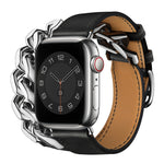Cinturino in pelle e acciaio per Apple Watch Ultra 49mm e Series