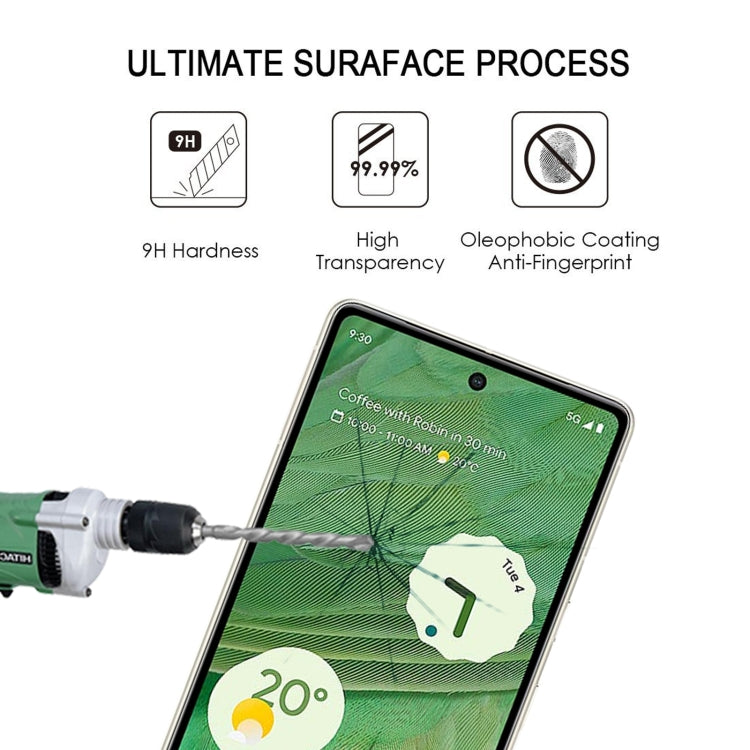 Pellicola vetro temperato completa con protezione lenti per Google Pixel 7 e