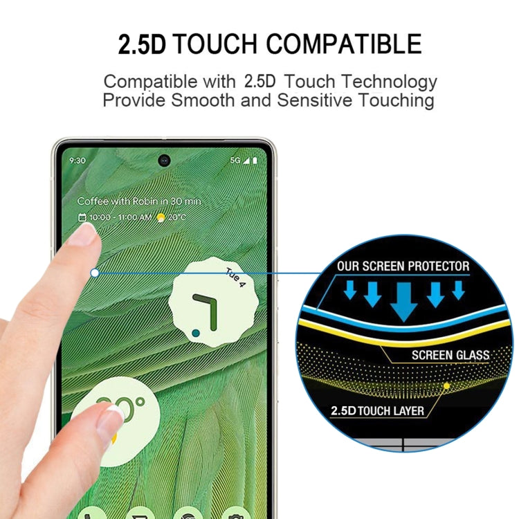 Pellicola vetro temperato completa con protezione lenti per Google Pixel 7 e