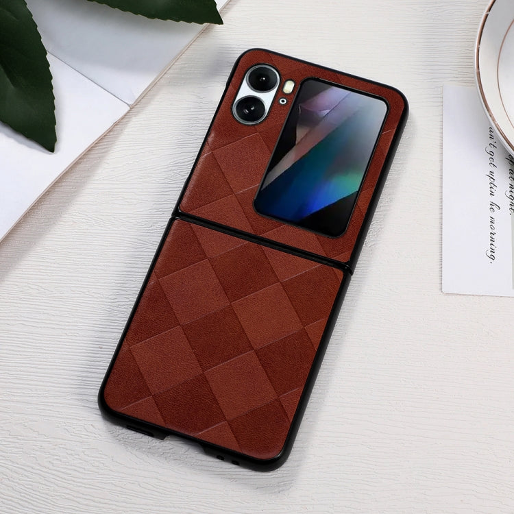 Custodia PU scozzese intrecciata per OPPO Find N2 Flip