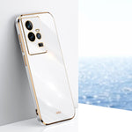 Custodia TPU con bordo in oro 6D per vivo iQOO 11 5G, Realme 10 Pro 5G e Realme