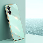 Custodia TPU con bordo in oro 6D per vivo iQOO 11 5G, Realme 10 Pro 5G e Realme