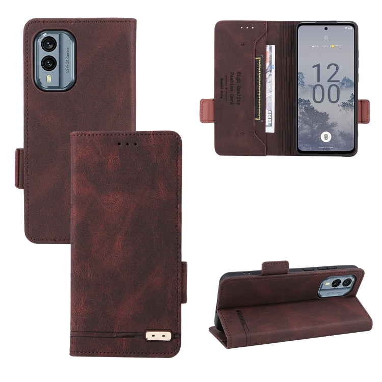 Custodia in pelle con chiusura magnetica per smartphone