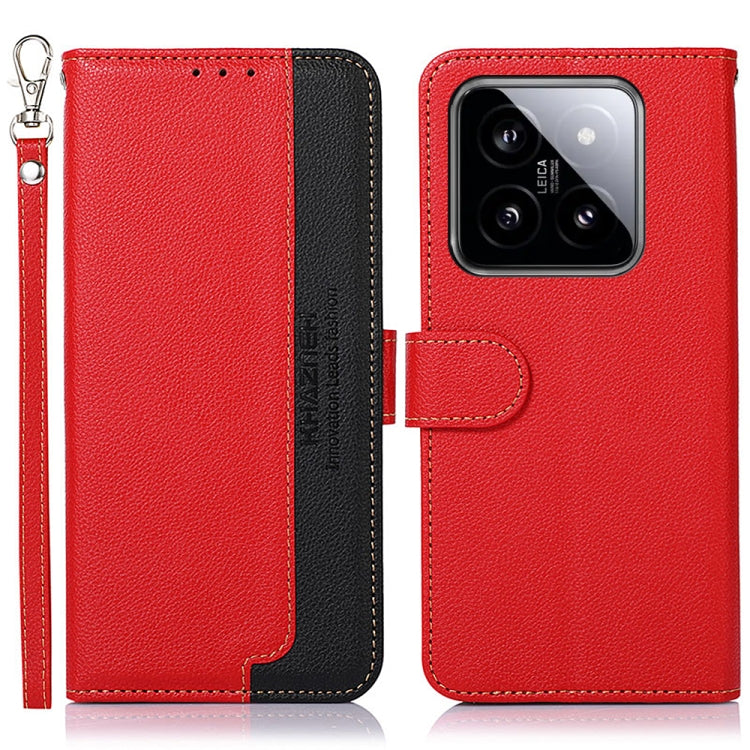 Custodia RFID in pelle con texture litchi per Xiaomi Redmi e POCO