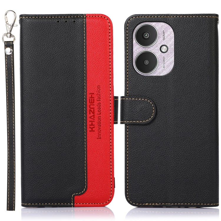 Custodia RFID in pelle con texture litchi per Xiaomi Redmi e POCO
