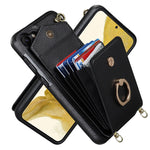 Custodia per telefono con slot per schede RFID con anello e cordino lungo, For Samsung Galaxy S23+ 5G, For Samsung Galaxy S23 Ultra 5G
