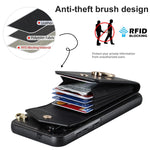 Custodia per telefono con slot per schede RFID con anello e cordino lungo, For Samsung Galaxy S23+ 5G, For Samsung Galaxy S23 Ultra 5G
