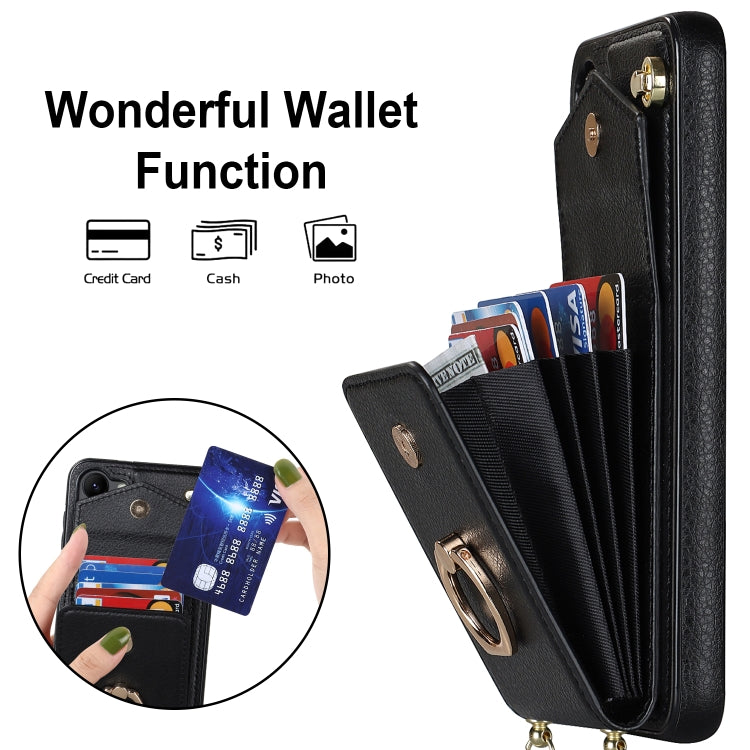 Custodia per telefono con slot per schede RFID con anello e cordino lungo, For Samsung Galaxy S23+ 5G, For Samsung Galaxy S23 Ultra 5G