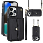 Custodia per telefono con slot per schede RFID con cordino lungo, For iPhone 13 Pro